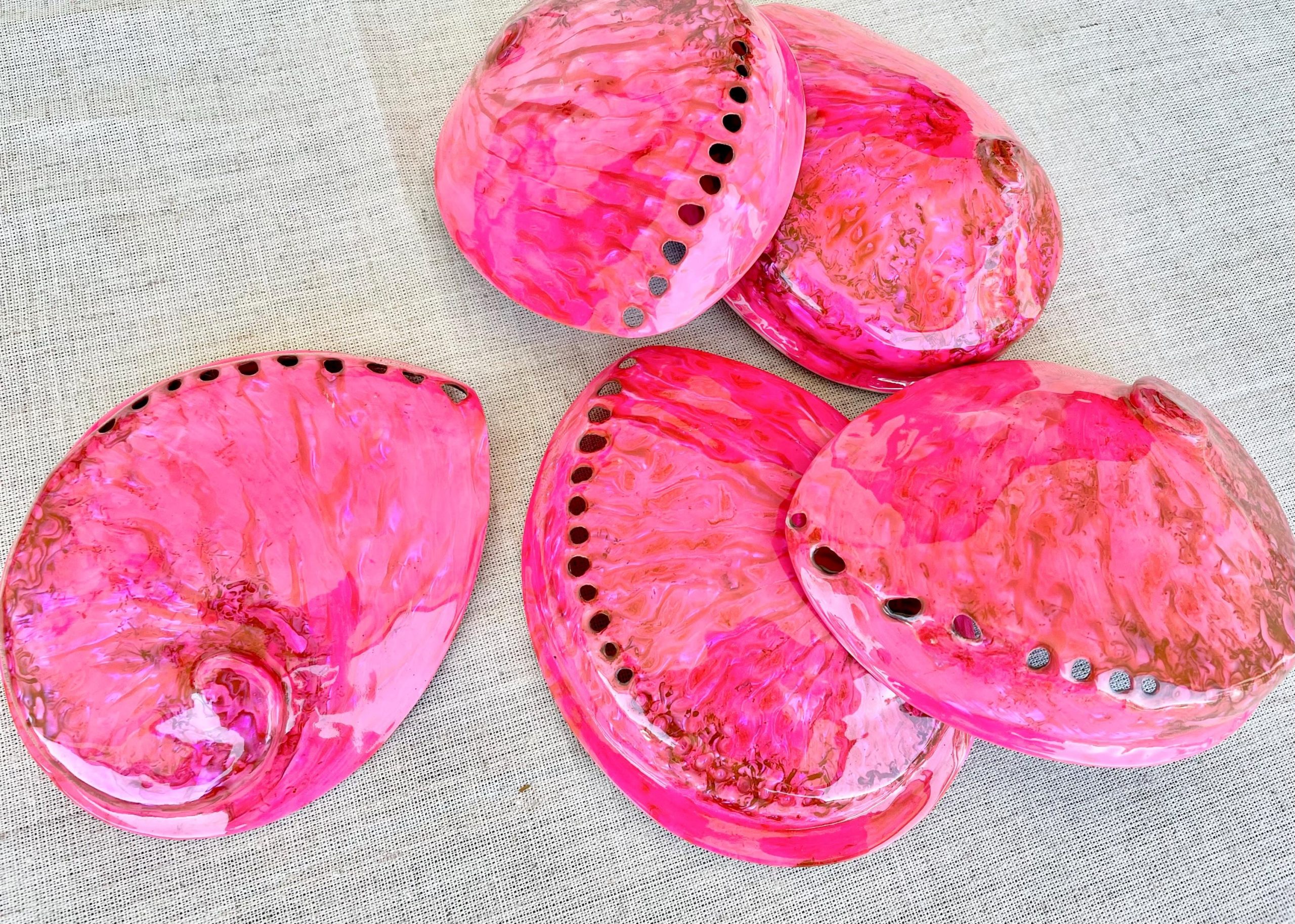 Polished Hot Pink Abalone Shell - Iridescent Coastal Decor (5.5-6") - Image 4