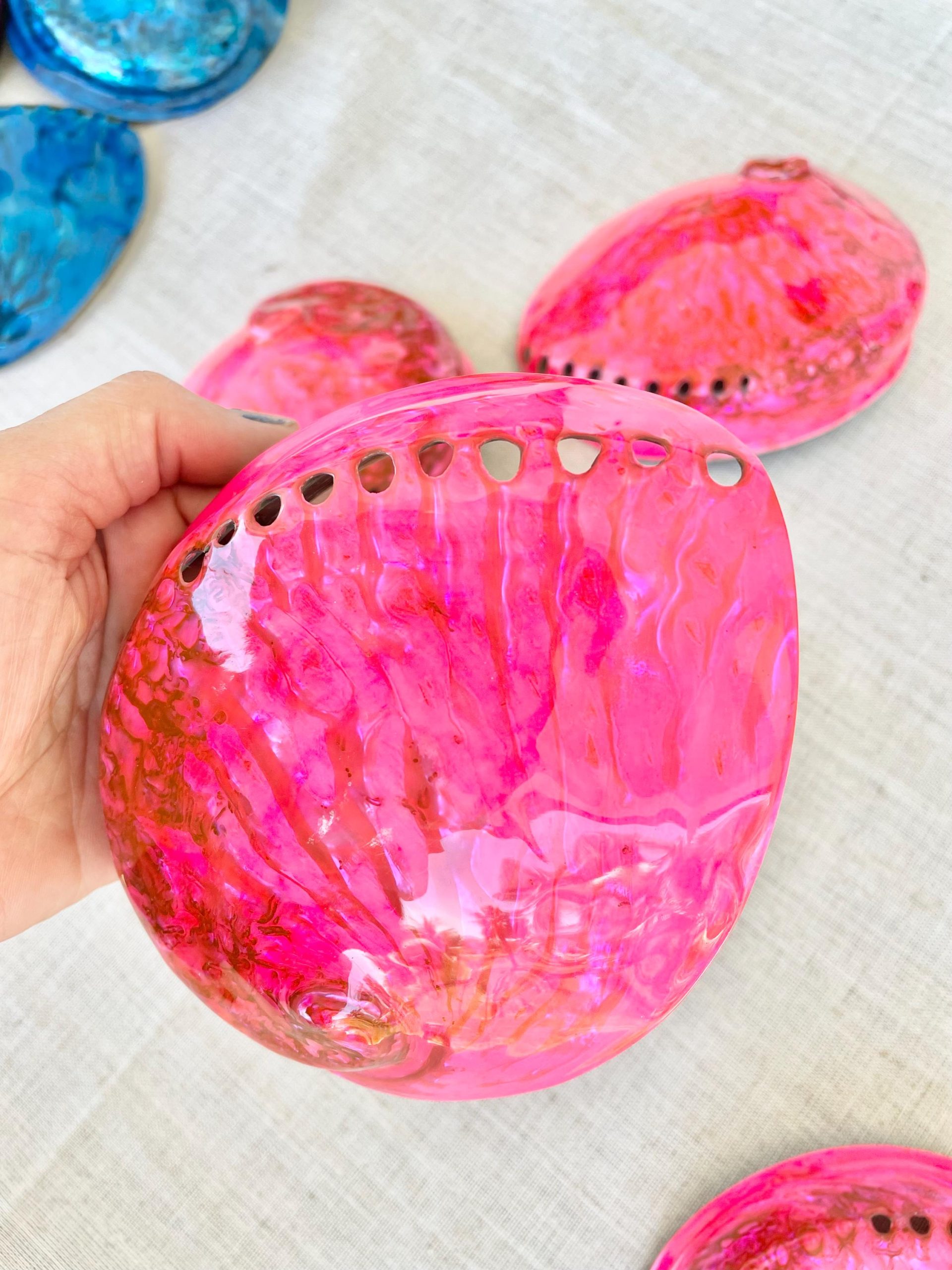 Polished Hot Pink Abalone Shell - Iridescent Coastal Decor (5.5-6") - Image 9