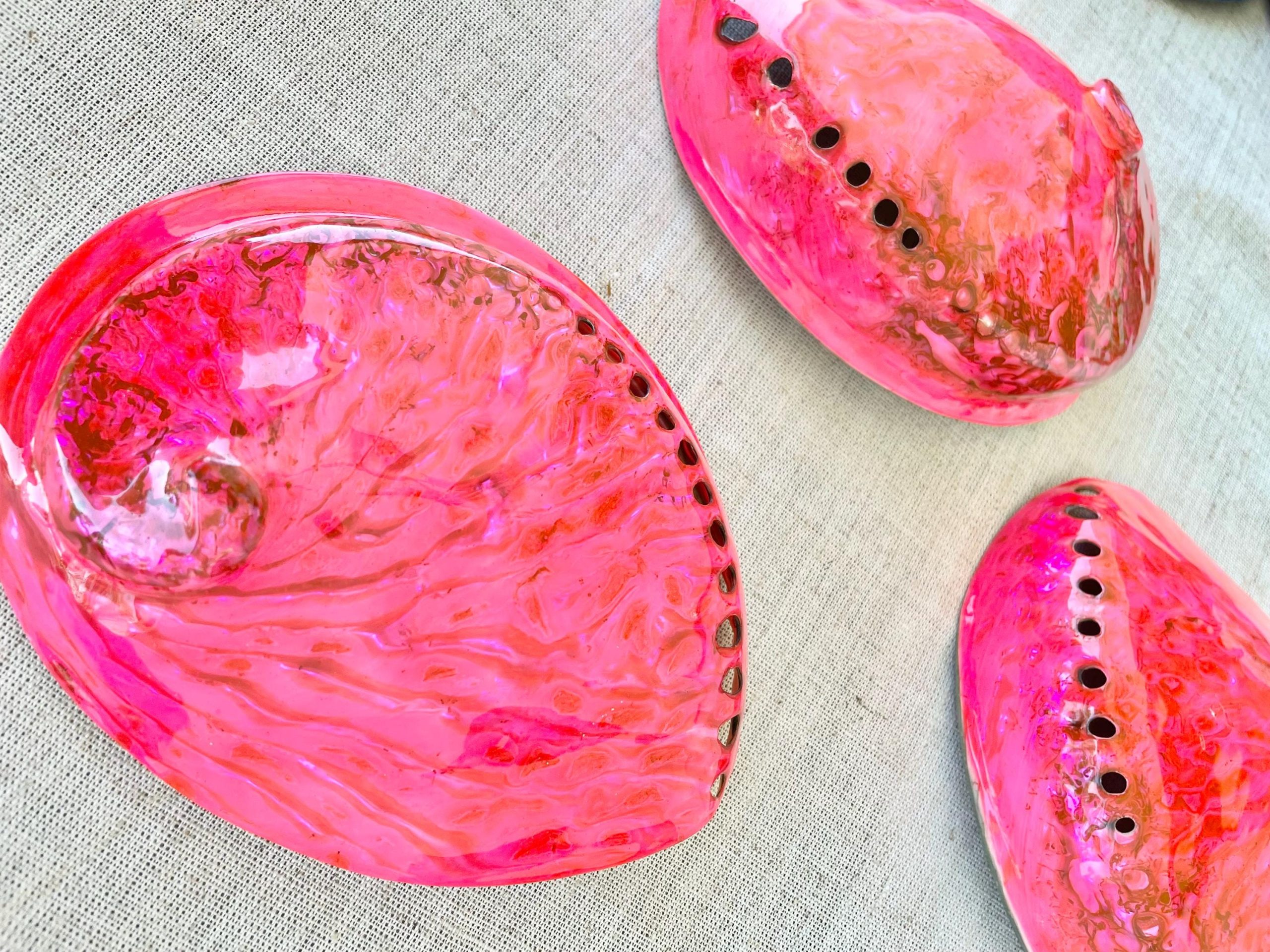 Polished Hot Pink Abalone Shell - Iridescent Coastal Decor (5.5-6") - Image 10