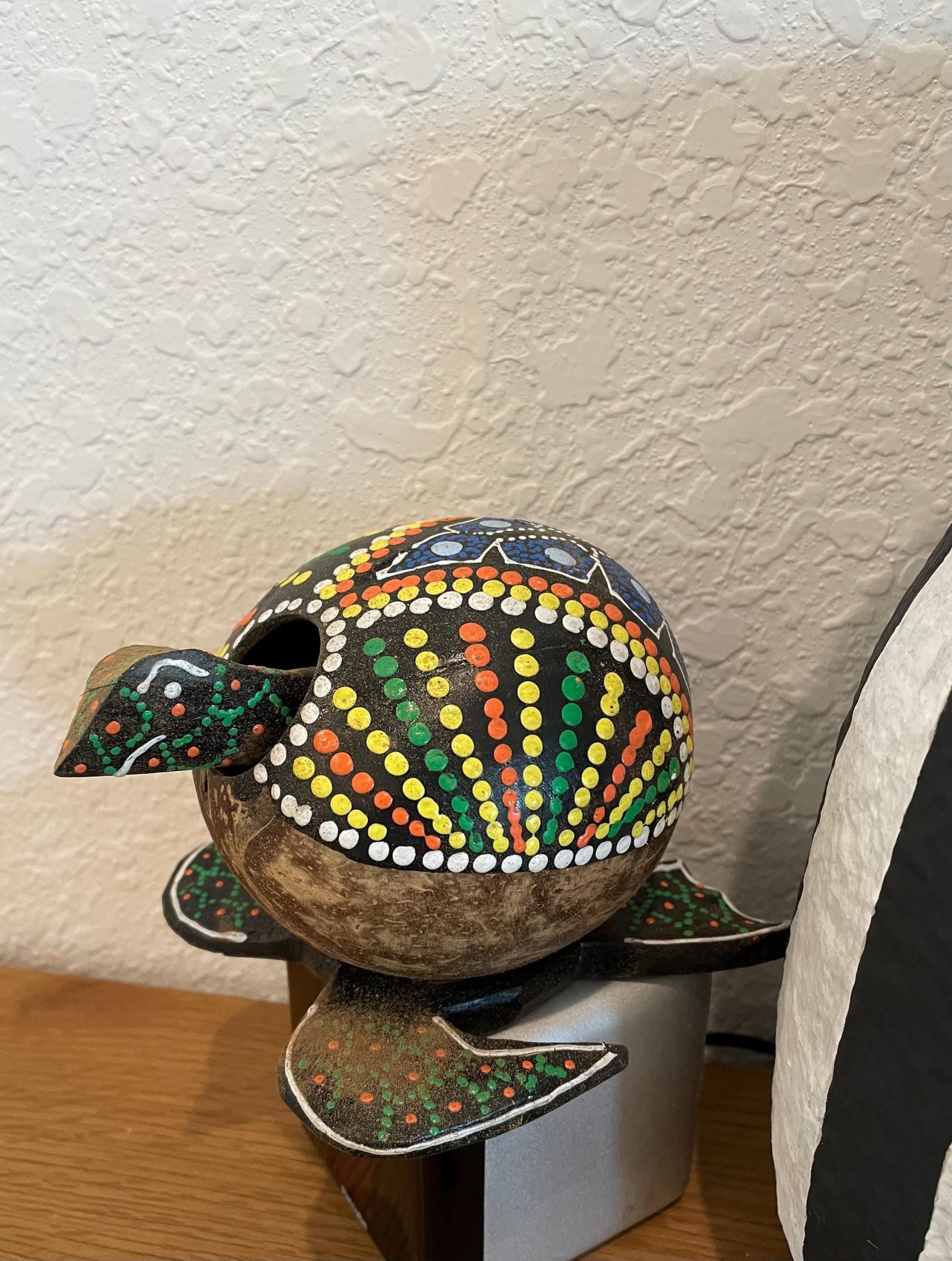 Handmade Painted Coconut Shell Turtle Bobblehead – Coastal Decor - Image 6