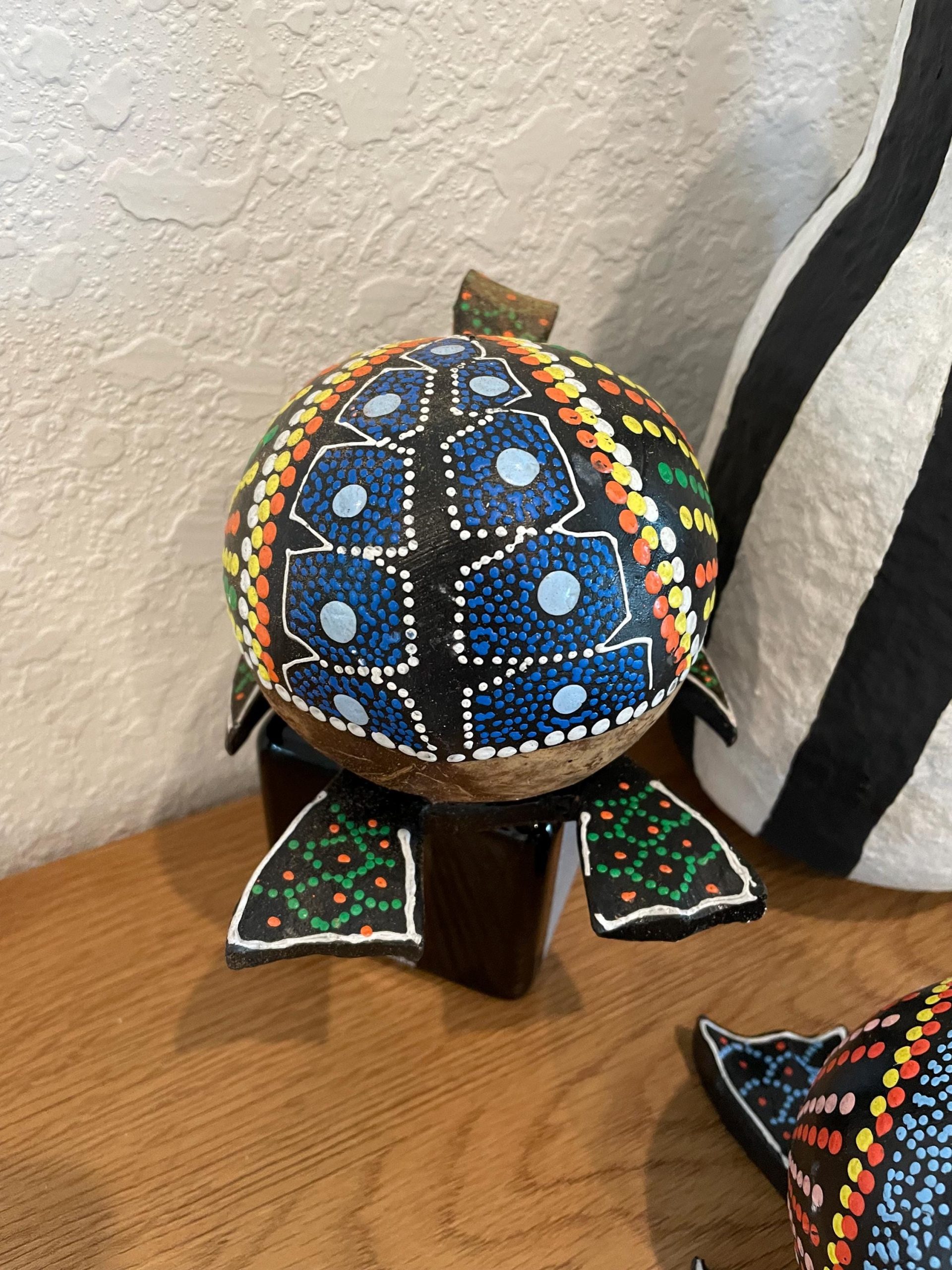 Handmade Painted Coconut Shell Turtle Bobblehead – Coastal Decor - Image 3