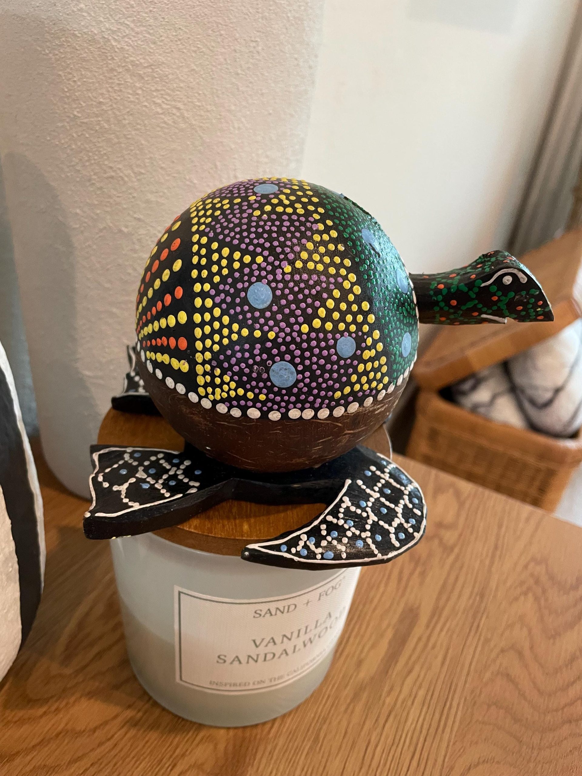 Handmade Painted Coconut Shell Turtle Bobblehead – Coastal Decor - Image 5