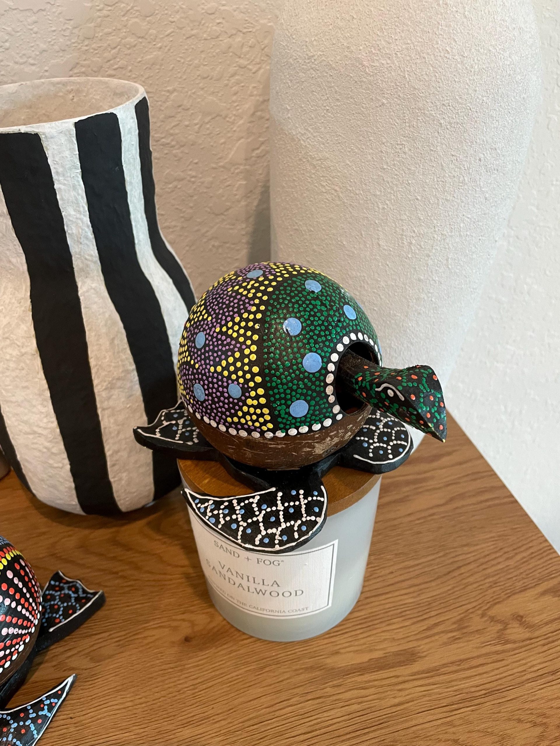 Handmade Painted Coconut Shell Turtle Bobblehead – Coastal Decor - Image 4