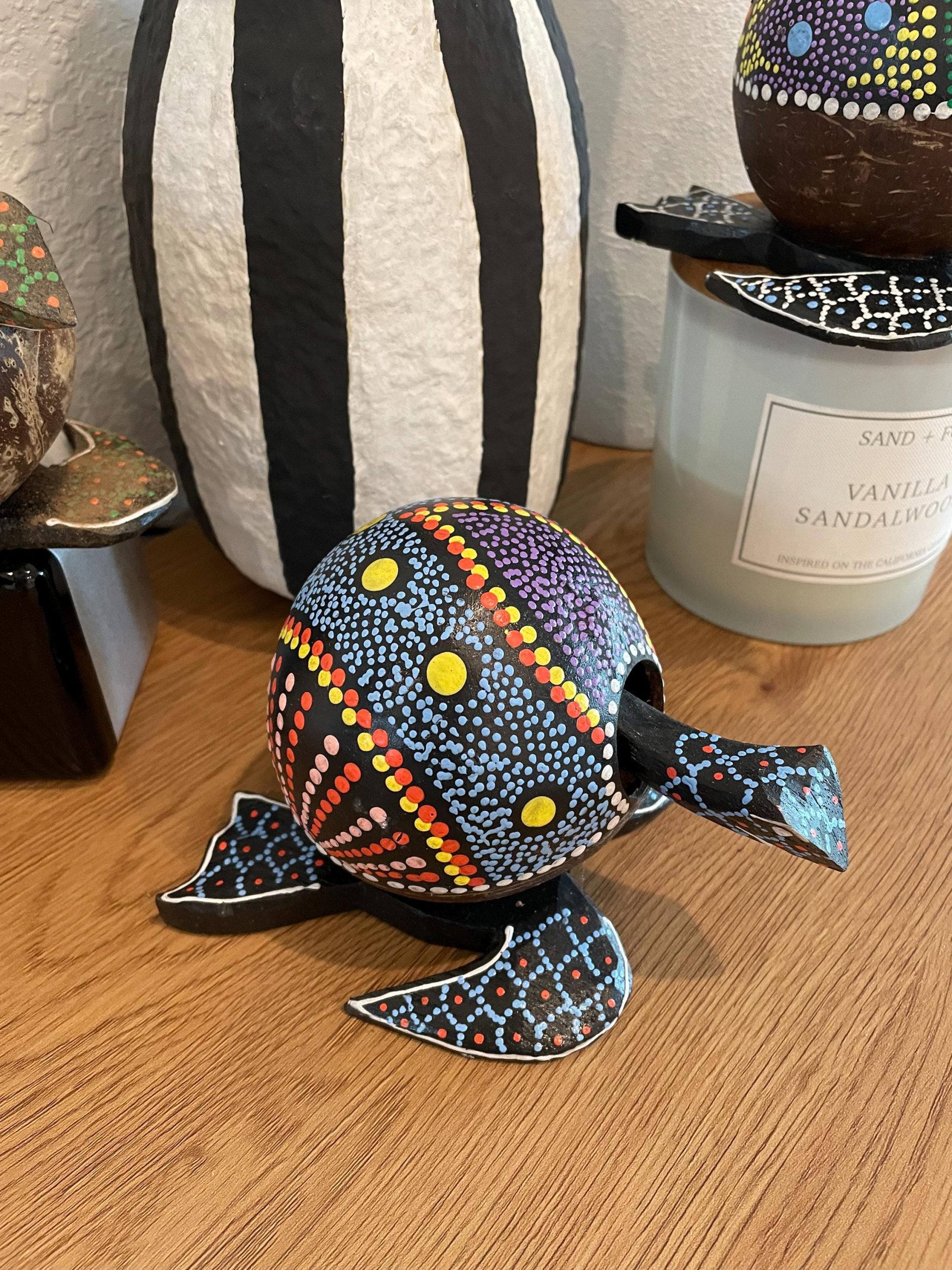 Handmade Painted Coconut Shell Turtle Bobblehead – Coastal Decor - Image 7
