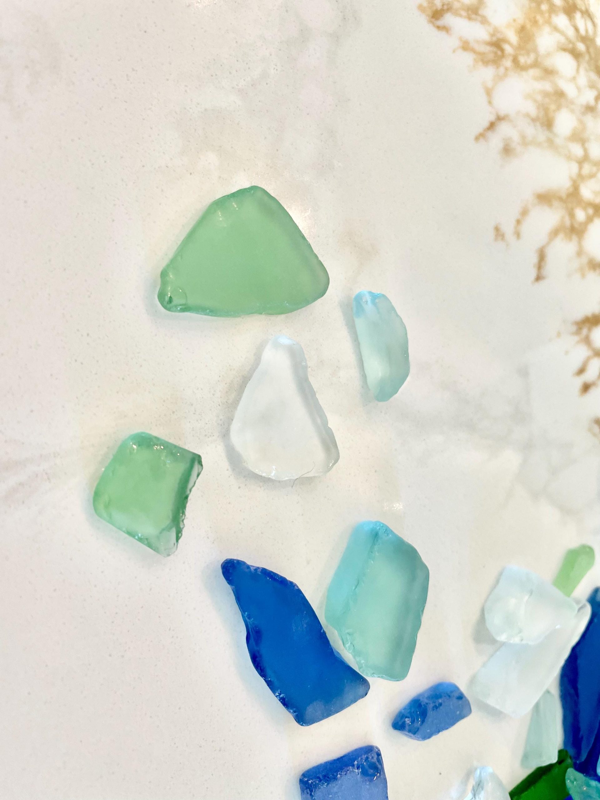 Tumbled Sea Glass (.5-2") Blue, Green Assorted Coastal Craft Glass - Image 9