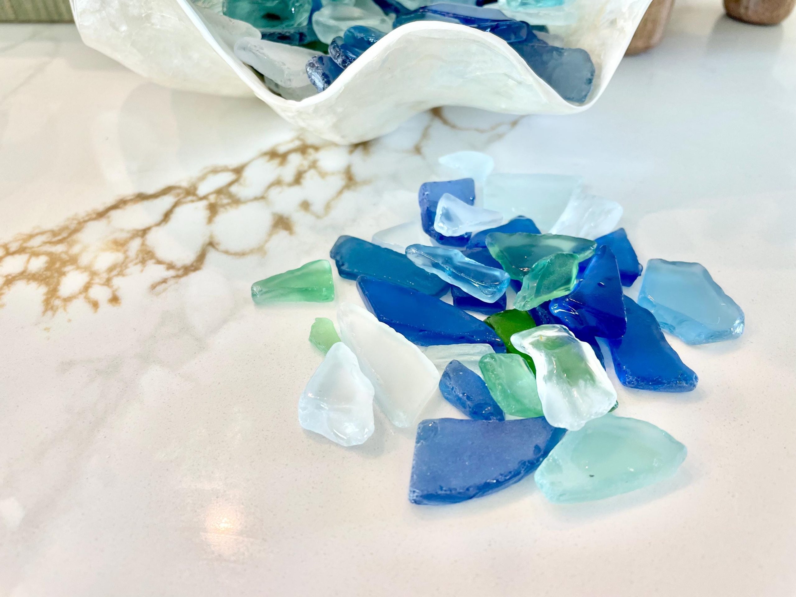 Tumbled Sea Glass (.5-2") Blue, Green Assorted Coastal Craft Glass - Image 2