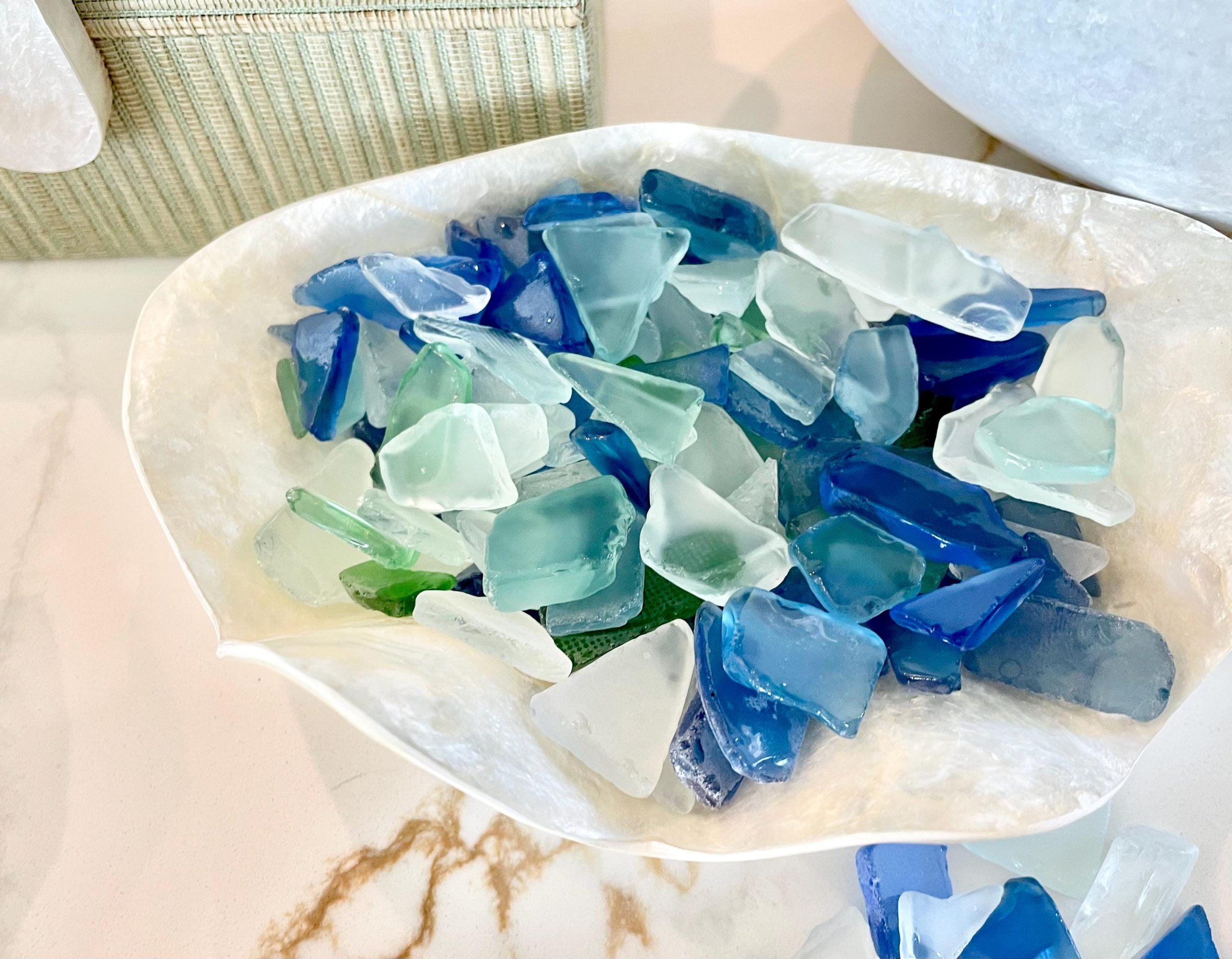 Tumbled Sea Glass (.5-2") Blue, Green Assorted Coastal Craft Glass - Image 12