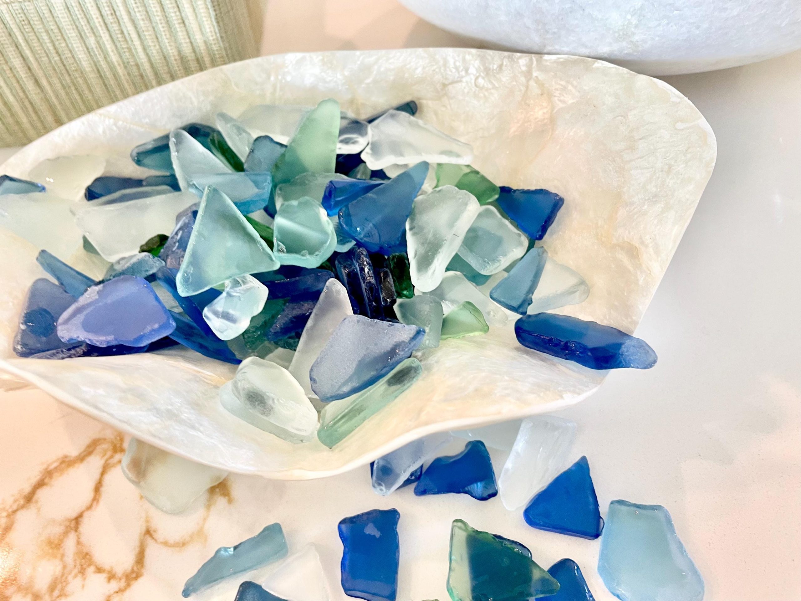 Tumbled Sea Glass (.5-2") Blue, Green Assorted Coastal Craft Glass - Image 4