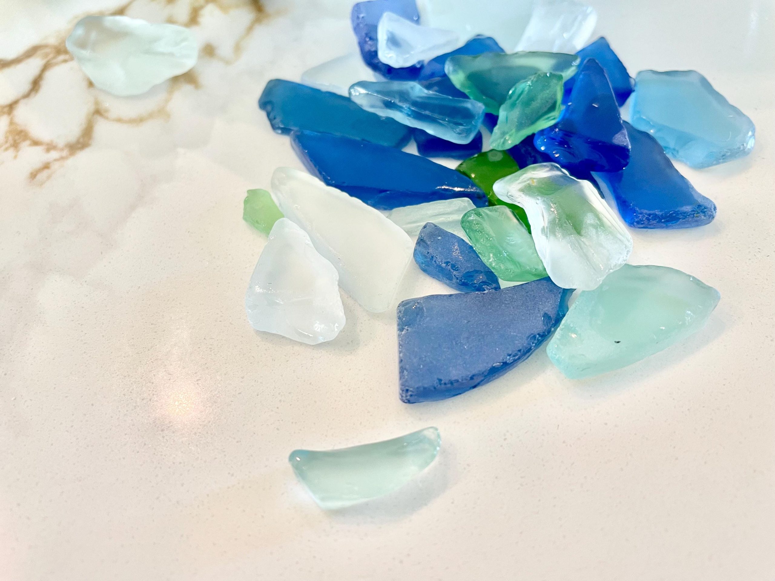 Tumbled Sea Glass (.5-2") Blue, Green Assorted Coastal Craft Glass - Image 10