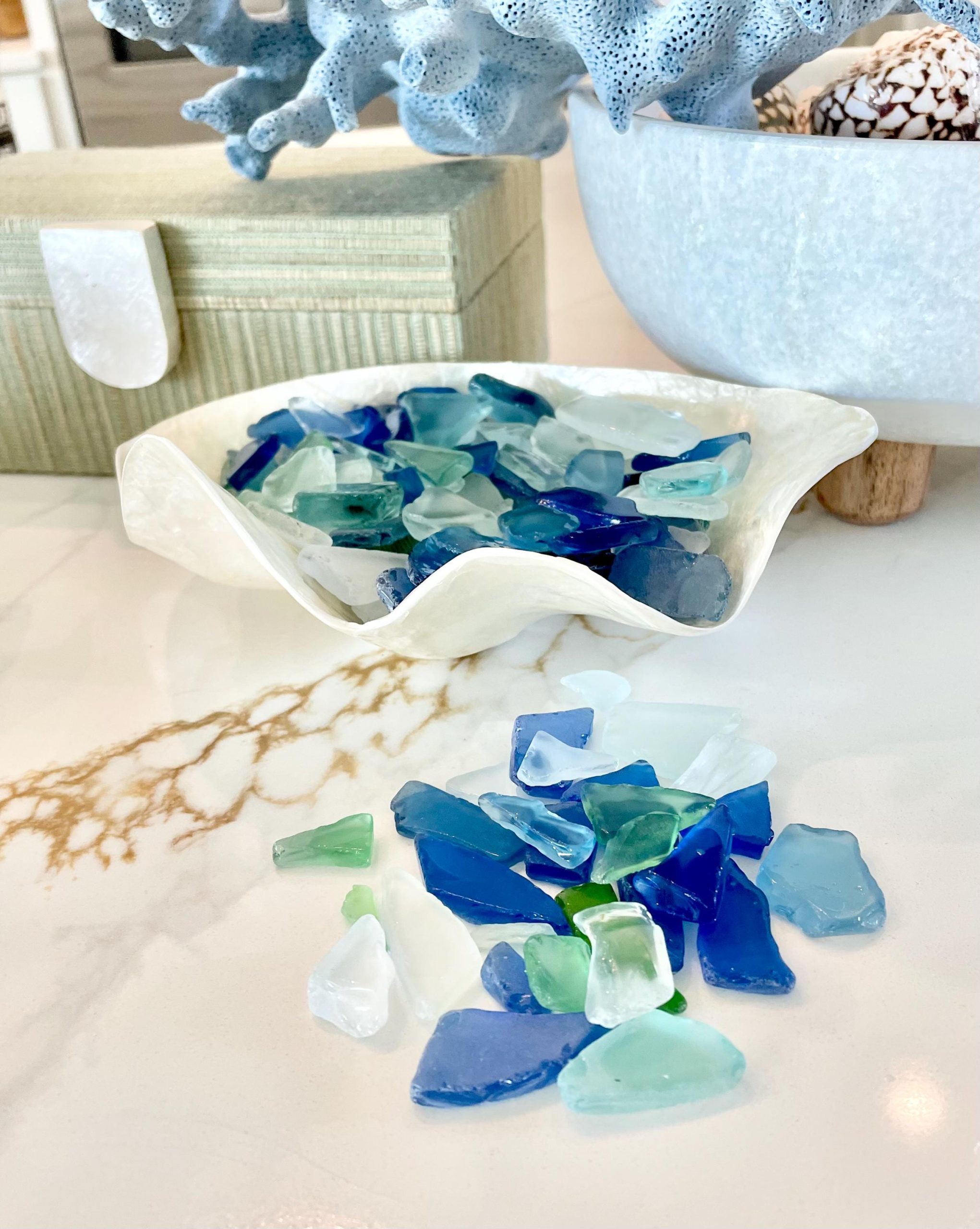 Tumbled Sea Glass (.5-2") Blue, Green Assorted Coastal Craft Glass - Image 13