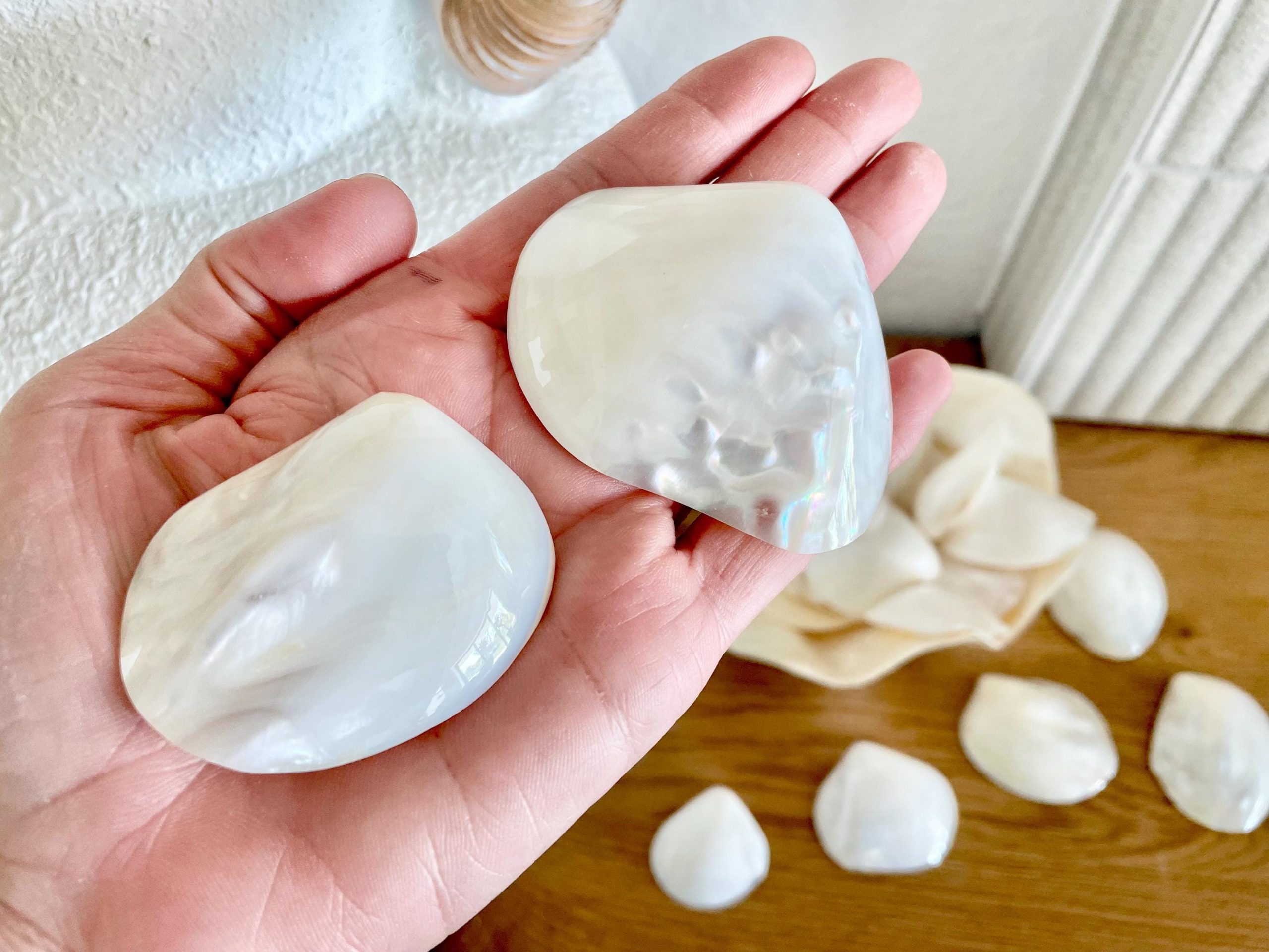 POLISHED CLAM PEARLS 1.5-3" Fresh Water Half Shells Jewelry Making Supply Craft Seashell - Image 10