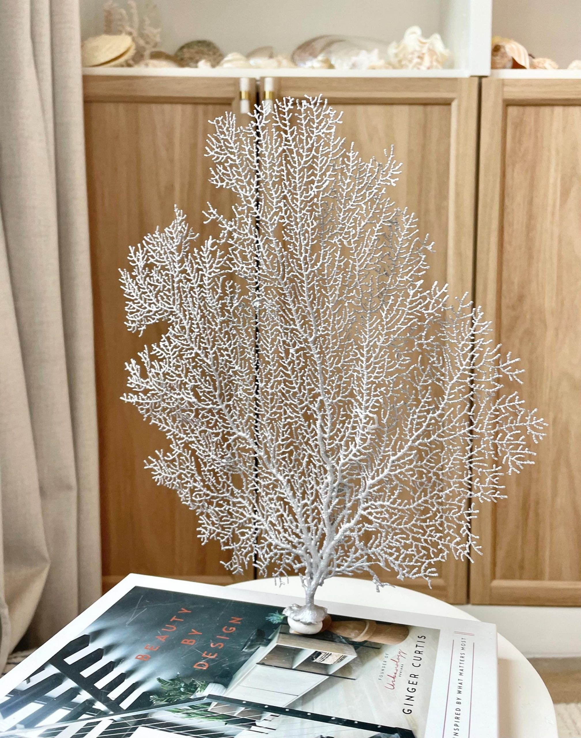 Silver Sea Fan (8-20") *You Choose Size* Natural Hand Painted Coastal Décor - Image 4