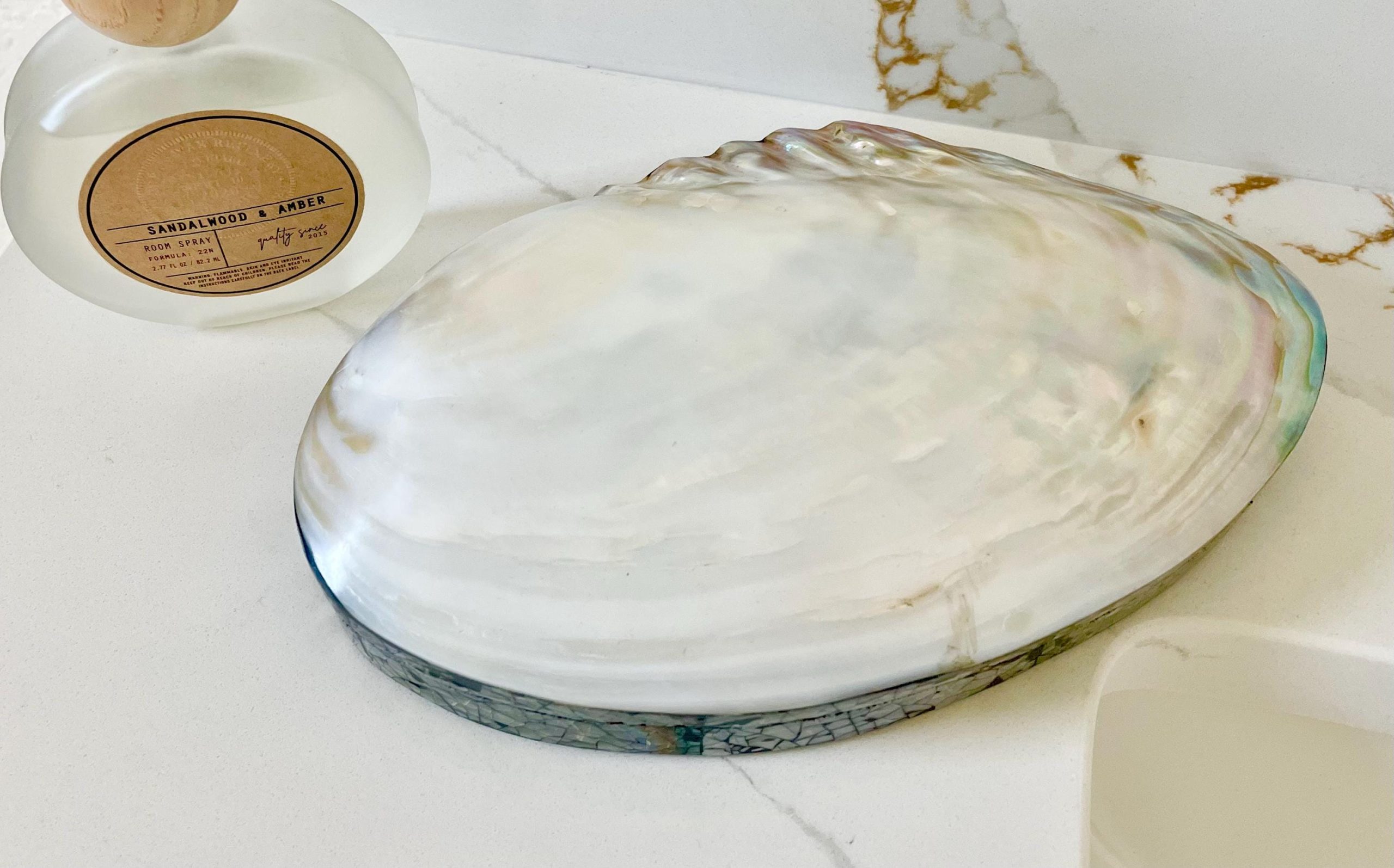 Handmade 8" Mussel Shell Jewelry Gift Box Iridescent Mother of Pearl Coastal Décor - Image 5