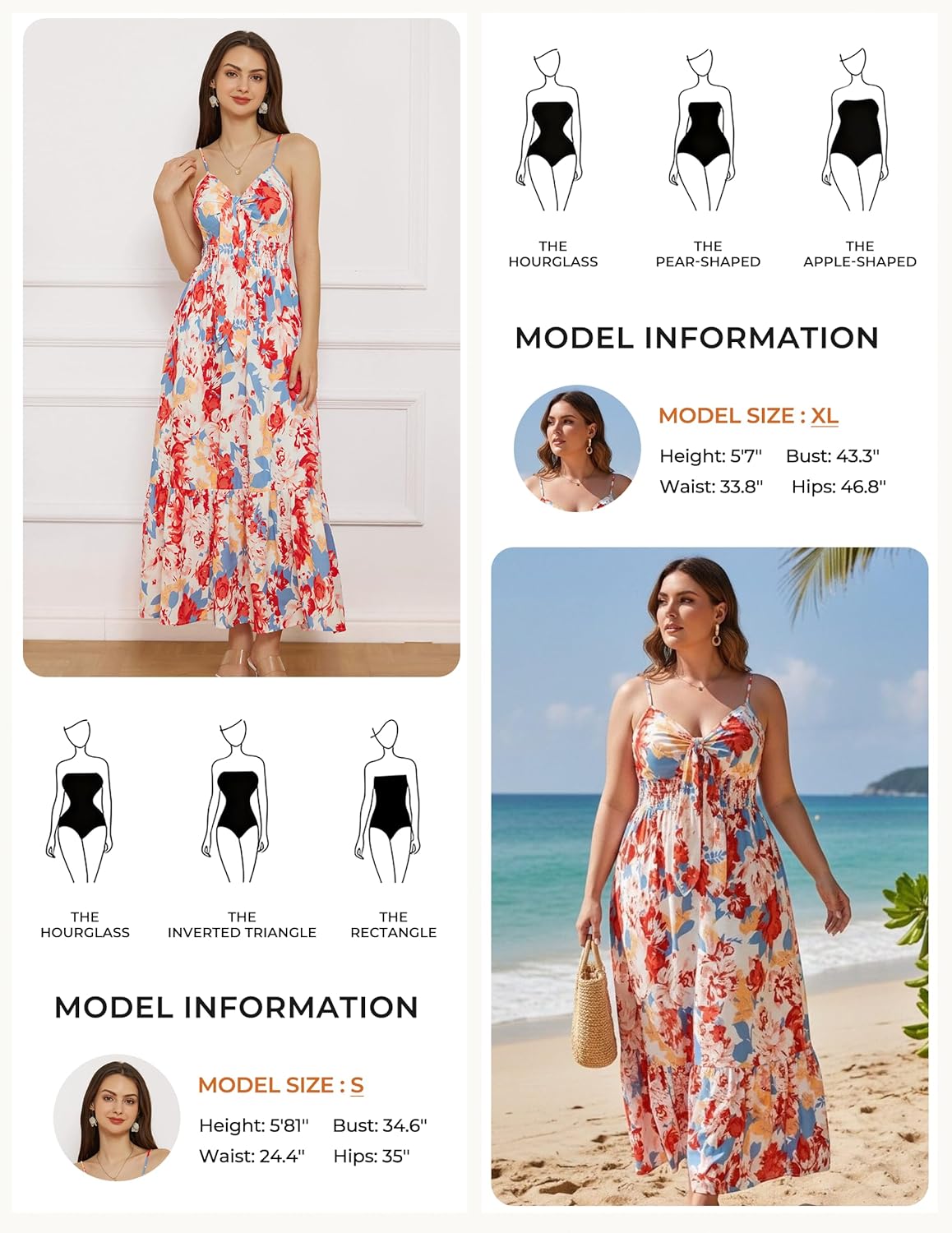 Womens Summer Floral Maxi Dresses 2026 Long Flowy Boho Dress Beach Vacation Sundresses Casual Clothes with Pocket - Blue Red Floral - Image 5