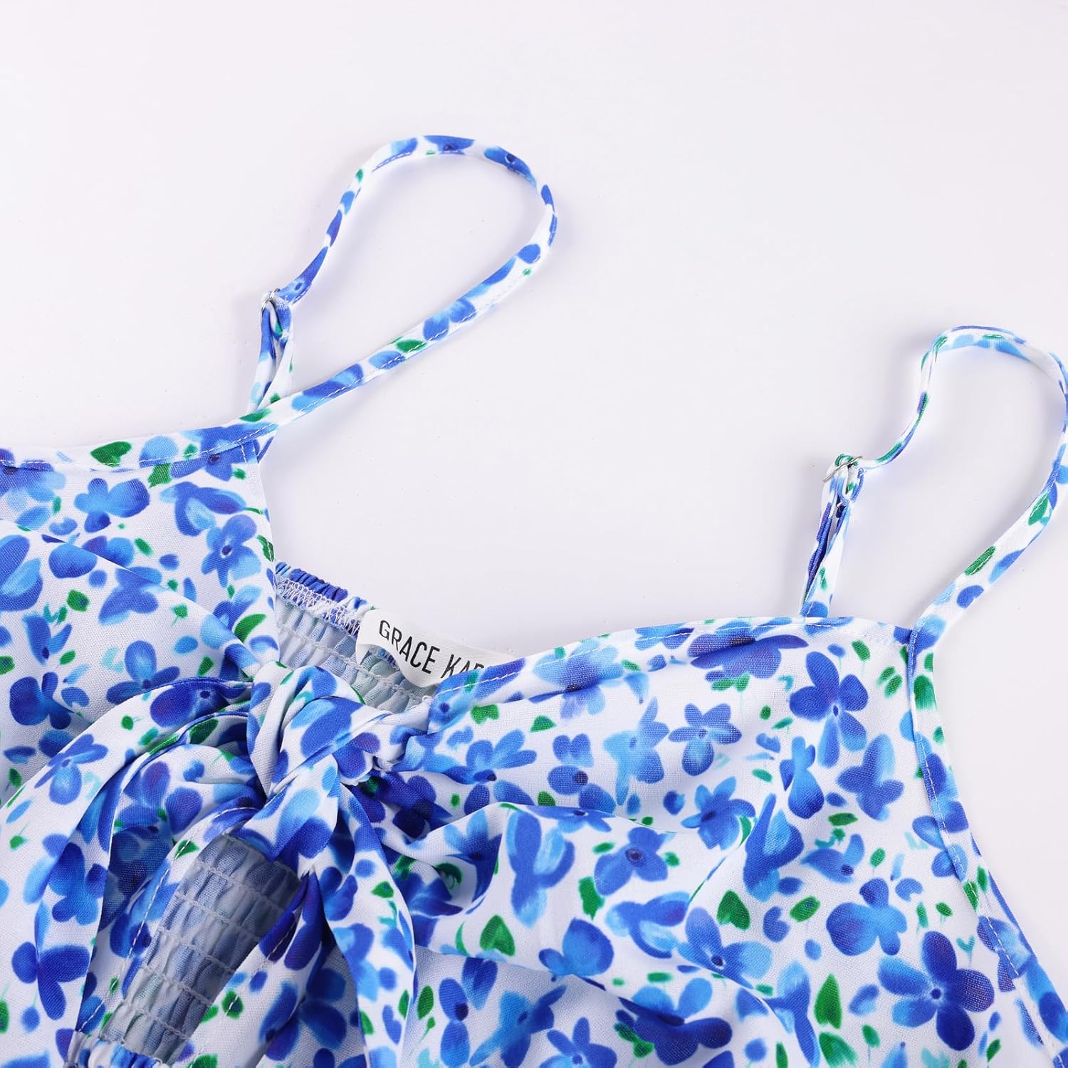 Womens Summer Floral Maxi Dresses 2026 Long Flowy Boho Dress Beach Vacation Sundresses Casual Clothes with Pocket - Blue Floral Print - Image 6