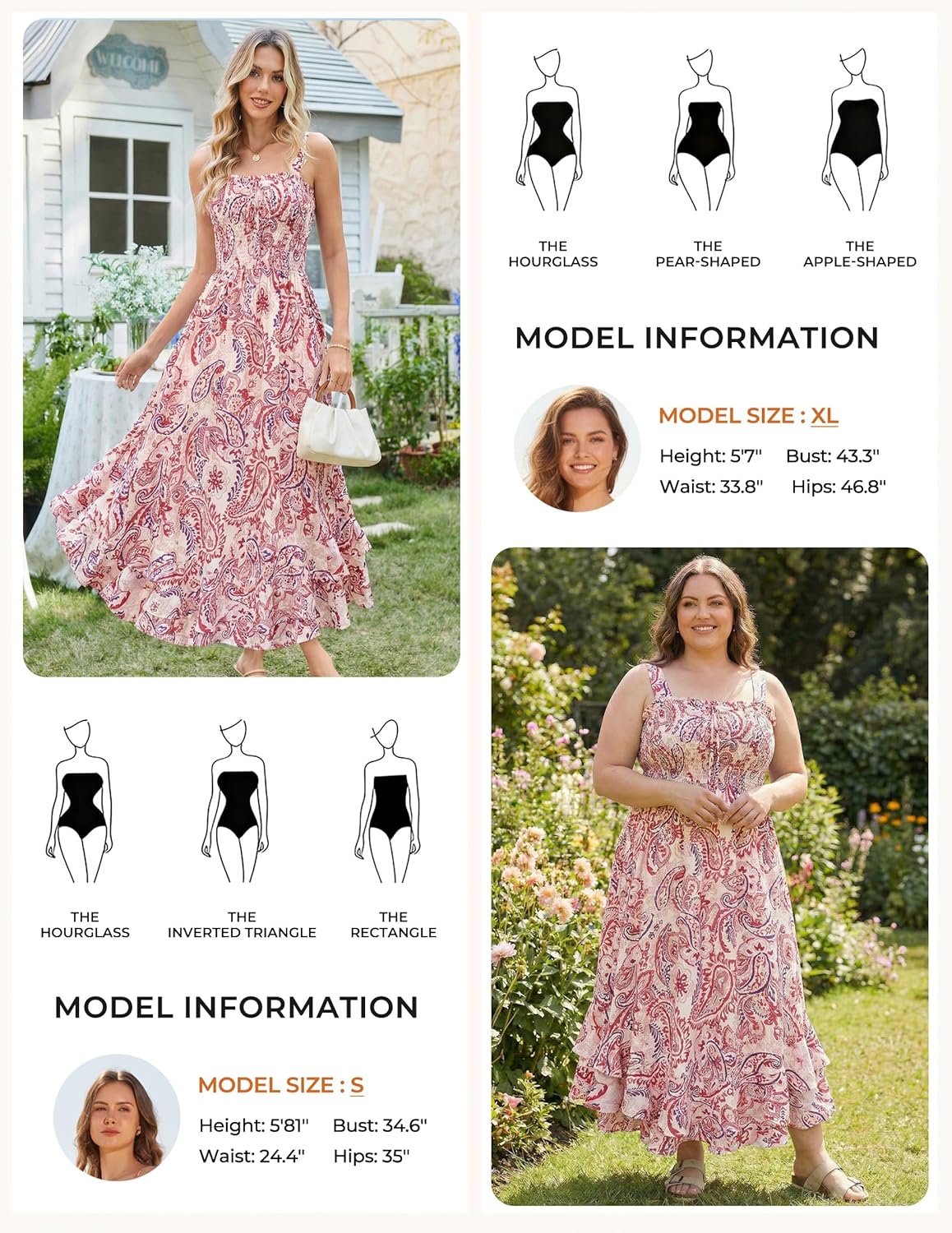 Women's 2026 Summer Floral Boho Dress Square Neck Strapped Swing A Line Sundress Beach Long Maxi Outfits - Pink Flower - Image 4
