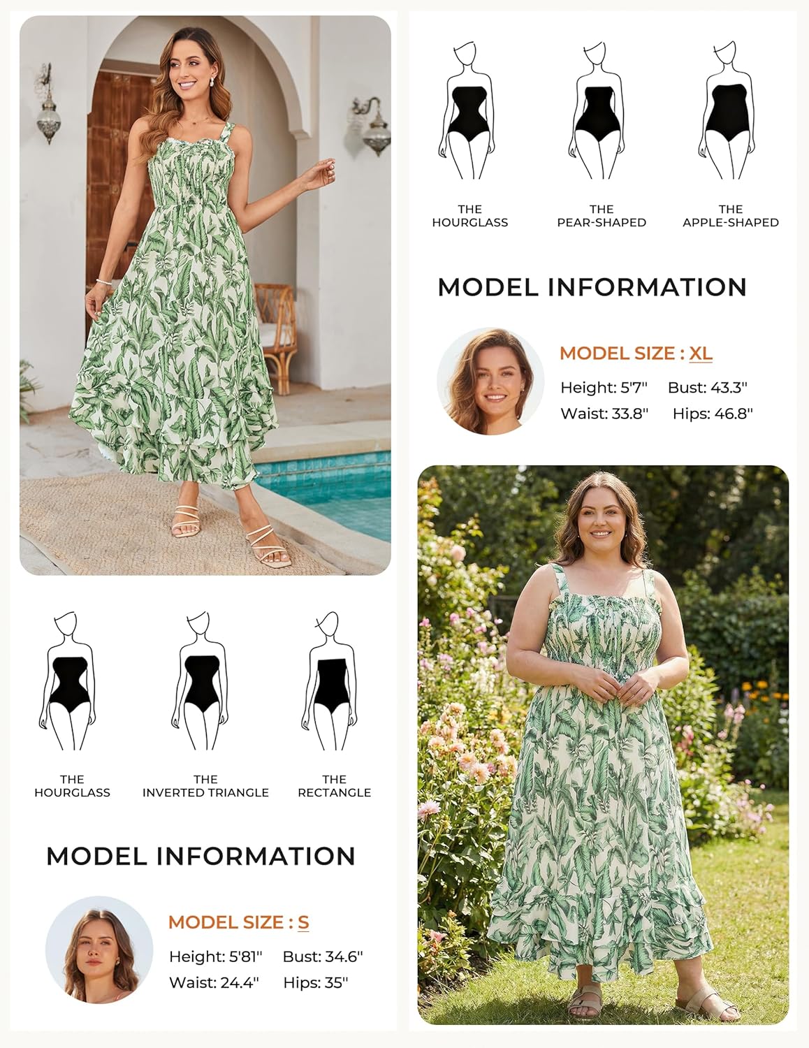 Women's 2026 Summer Floral Boho Dress Square Neck Strapped Swing A Line Sundress Beach Long Maxi Outfits - Green Leaf - Image 4
