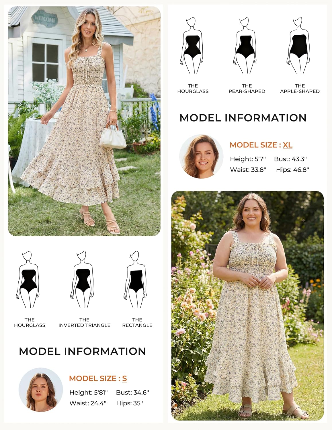Women's 2026 Summer Floral Boho Dress Square Neck Strapped Swing A Line Sundress Beach Long Maxi Outfits - Light Yellow - Image 4